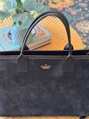 Kate Spade Duncan Navy Blue Suede Shoulder Handbag Crossbody